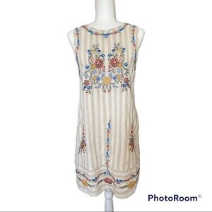 Entro Cream Floral Embroidered Shift Dress S